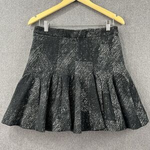 Banana Republic Black Textured A-Line Skater Skirt Size 8 Flare NWOT